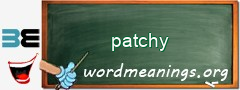WordMeaning blackboard for patchy
